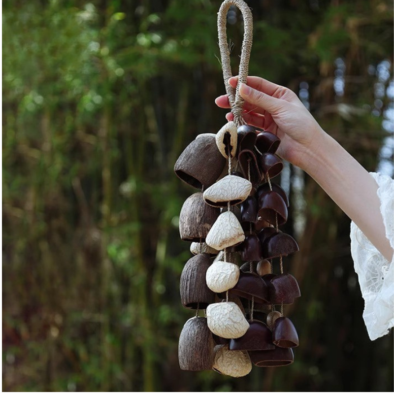 Handmade mixed seed shell fruit rattle bell - 4 mixed
