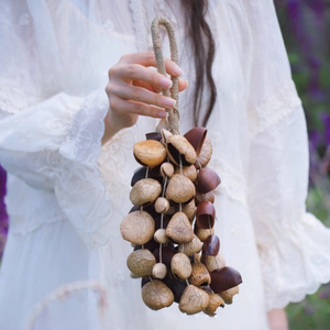 Handmade mixed seed shell fruit rattle bell - 3 mixed